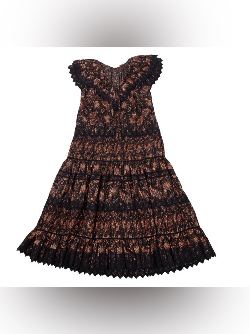Ulla Johnson Jacqueline Dress Handmade Black Floral Lace Midi Dress - Picture 5 of 15